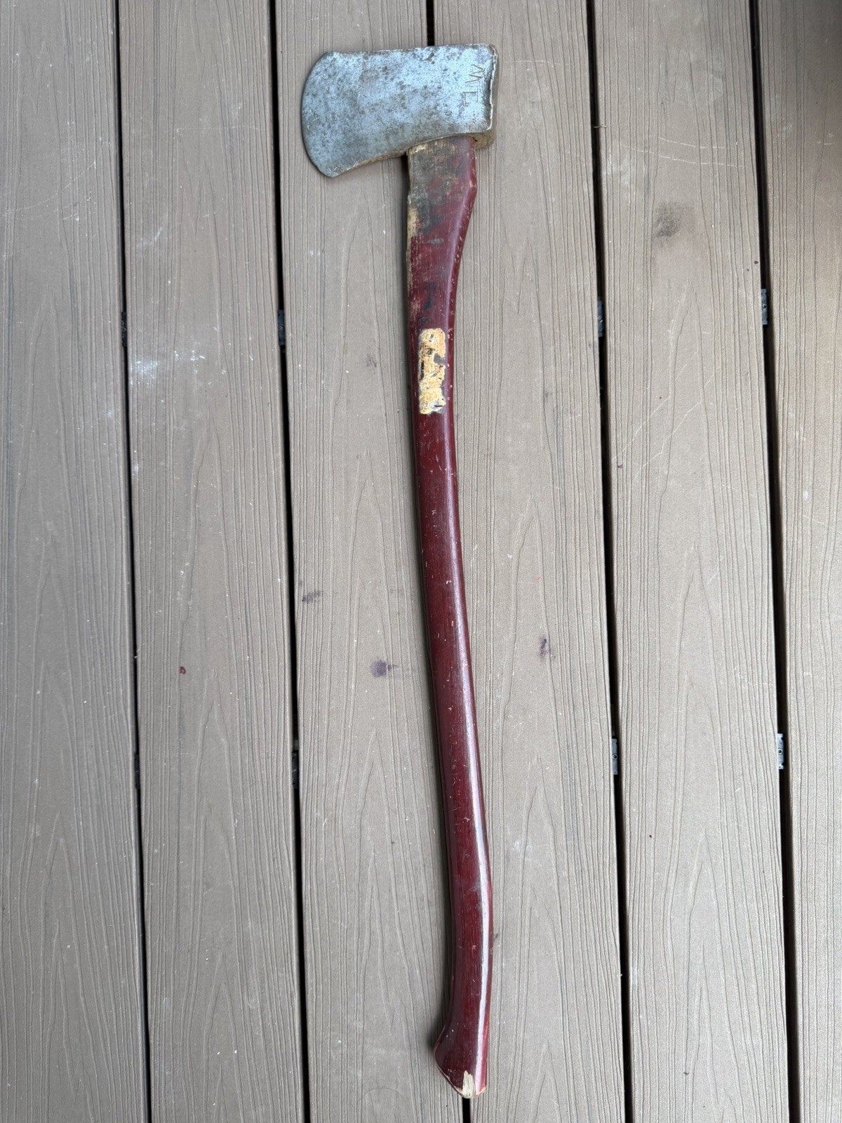 Wedgeway Morley Bros Saginaw MI 36” Single Bit Axe Red Handle 4 Lb 14 Oz