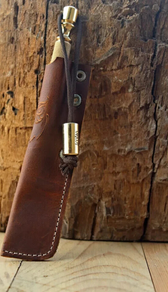 Marlin Spike Knurled Handle, Brass Collectible and Knot Tool for Hiking and Camp
