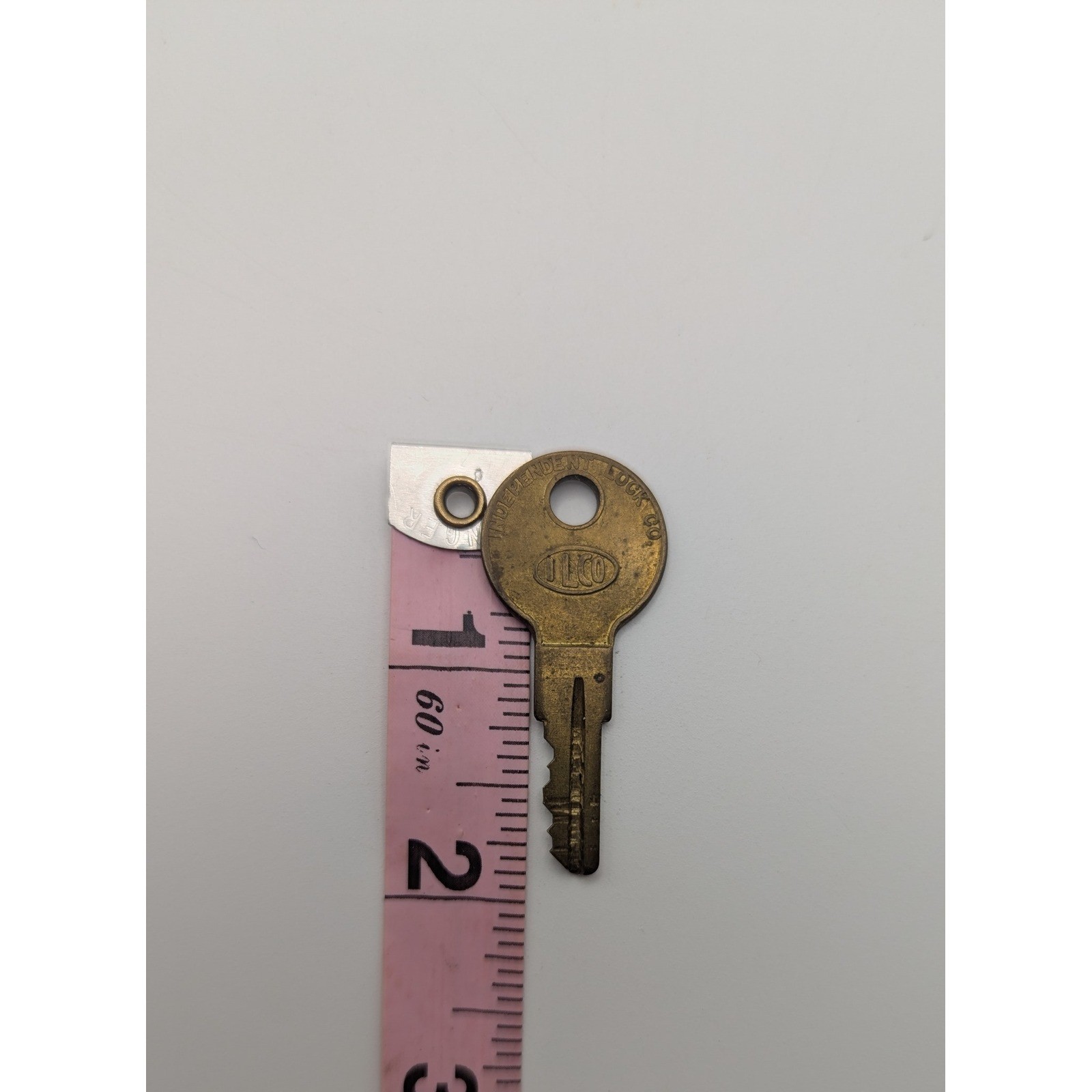 Vintage Ilco Independent Lock Co Brass Key BS949 Fitchburg Mass USA Retro Craft