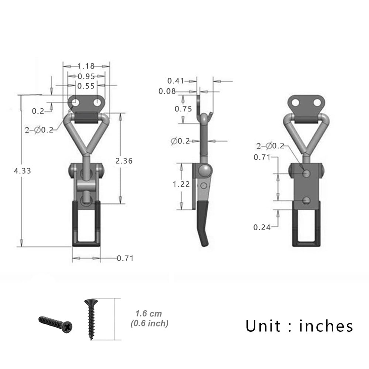 E-TING 6Pack Toggle Clamp Latch 100KG 220LBS Holding Capacity | Black Adjusta…