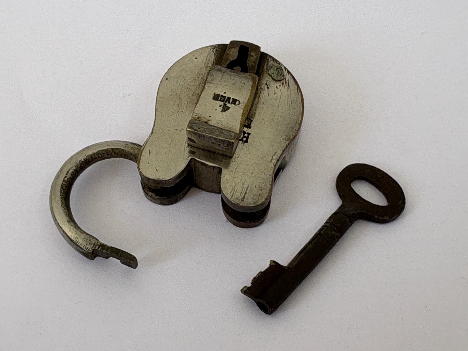 Vintage Brass Padlock with Key Vintage Indian Handmade Collectible Hoppes&Co
