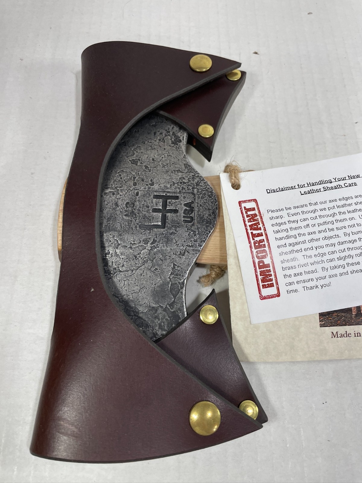 Hoffman Blacksmithing 28 inch Saddle axe with sheath new NWT
