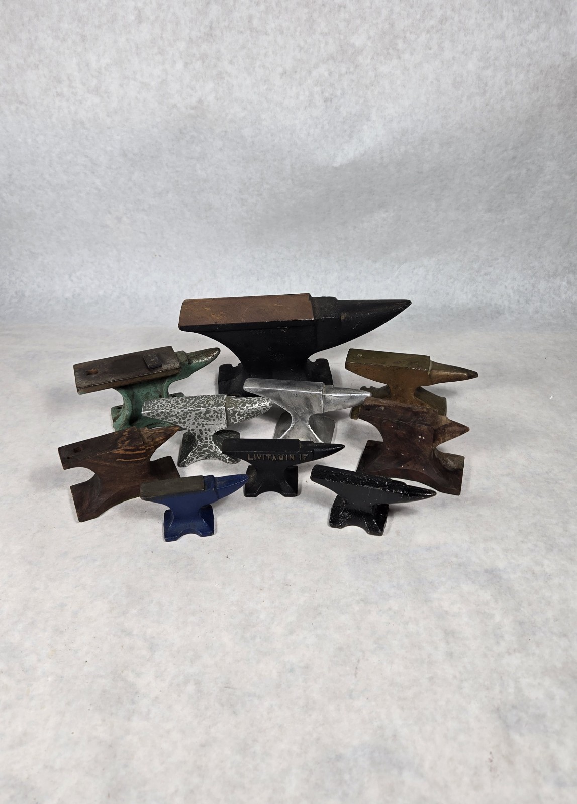 Lot Of 10 Anvil Cast Iron Brass Steel Wood Jeweler Various Sizes SEE PHOTOS