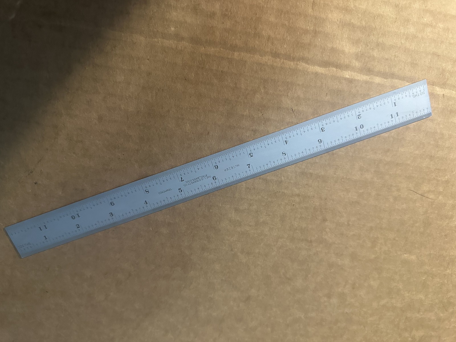 STARRETT NO. C616R 12″ TEMPERED SATIN FINISH RULE TEMPERED ** NICE **