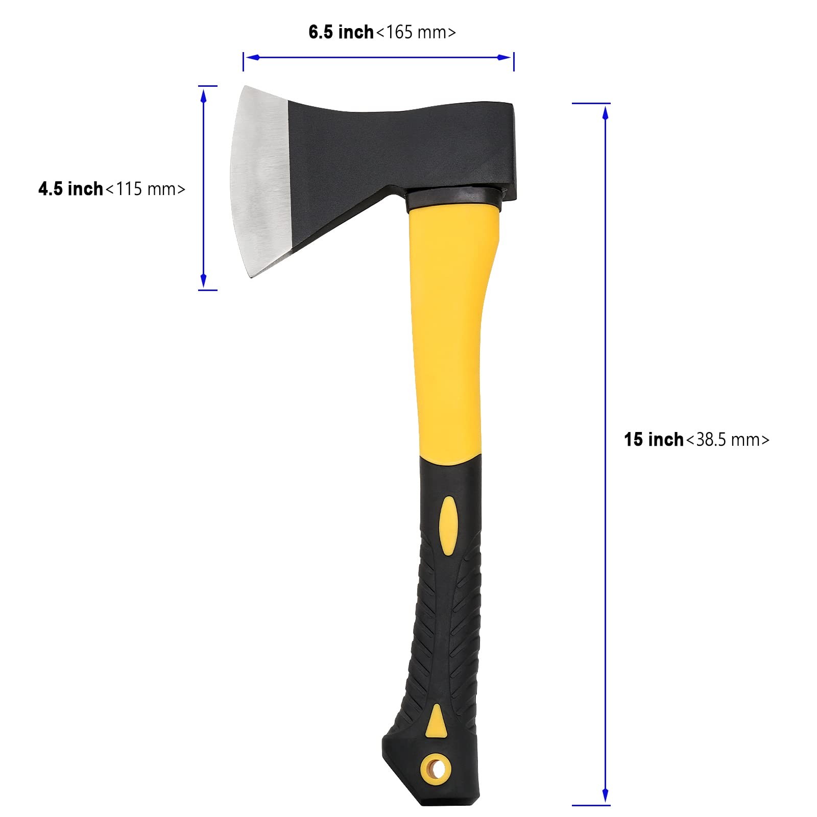 2 Pack 15 Inch Chopping Axe Camping Axe With Rubber Cover Forged Carbon Steel He