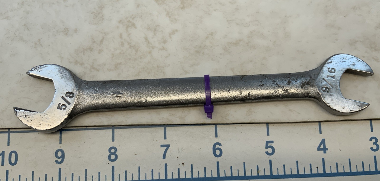 BILLINGS 1727, 9/16in. X 5/8in. Open End Wrench, USA Made – Purple