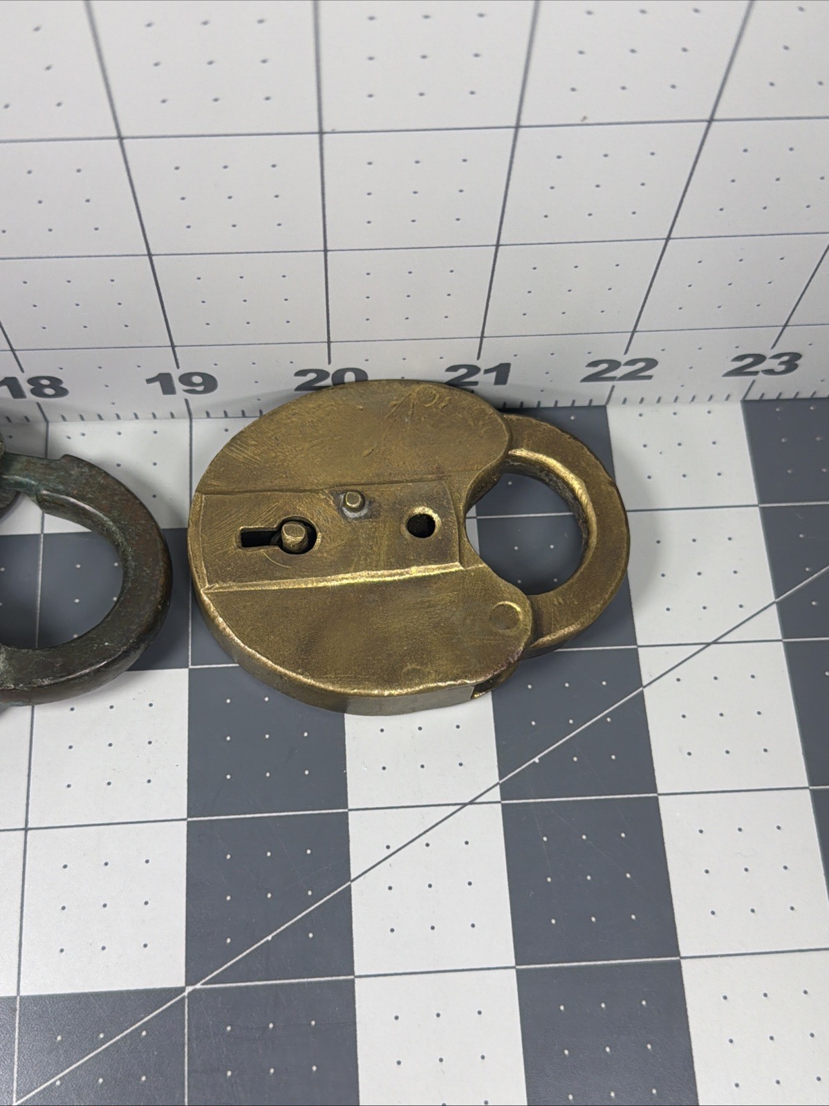2 Vintage Brass Padlocks RR Style Teardrop/heart Shaped No Keys