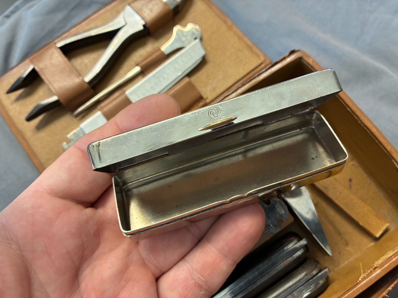 Vintage German Bonsa tool kit patent DRGM w/ 2 handles & Case * Bonanza