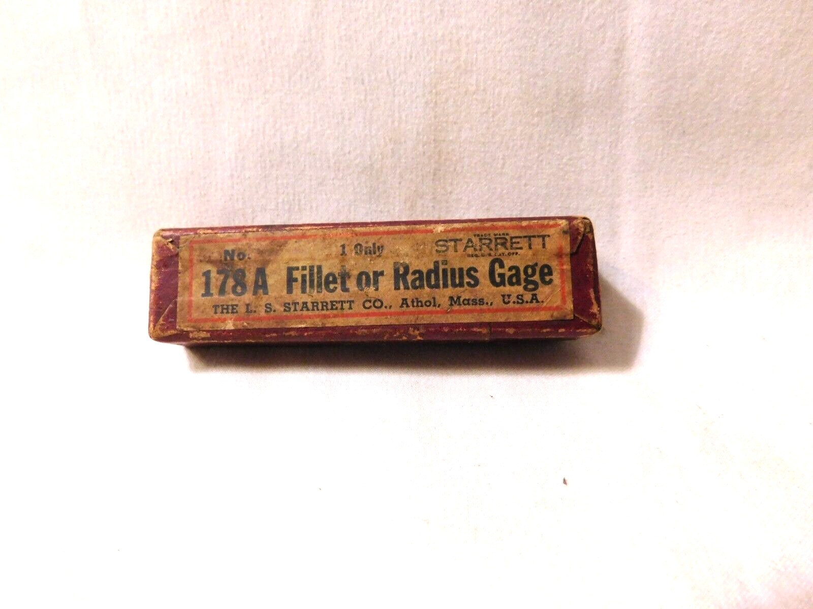 L.S. STARRETT Fillet or Radius Gage No. 178A with Original Box Vintage USA
