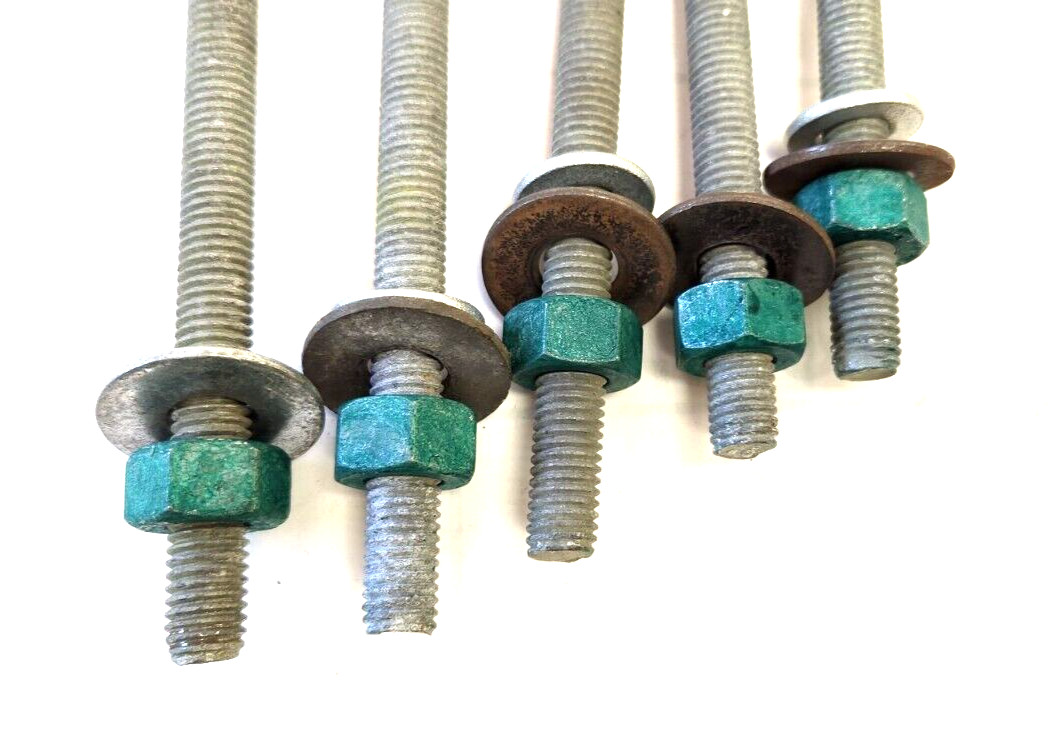 Galvanized Steel Concrete Anchor bolts 1/2-13 x 8-1/2 (5 pcs with nuts & washer)