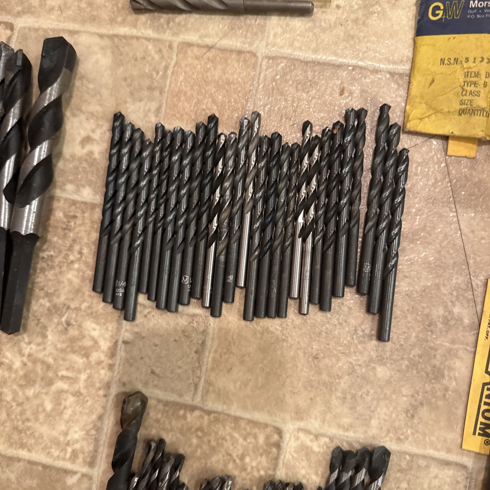 Huge Lot Machine Shop Machinist Tool Drill Bit 36 lb’s, small to large set+Taps