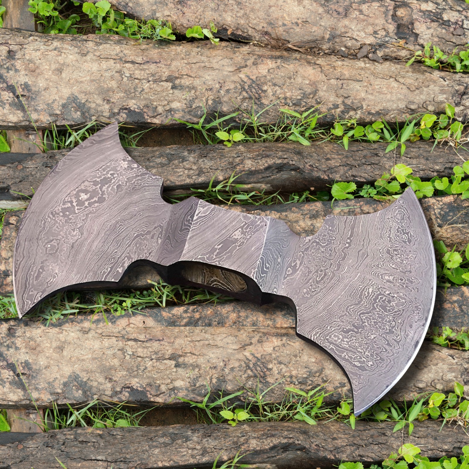 Double Bit Axe Head Hand forged Damascus Steel Handmade Viking Axe Gift