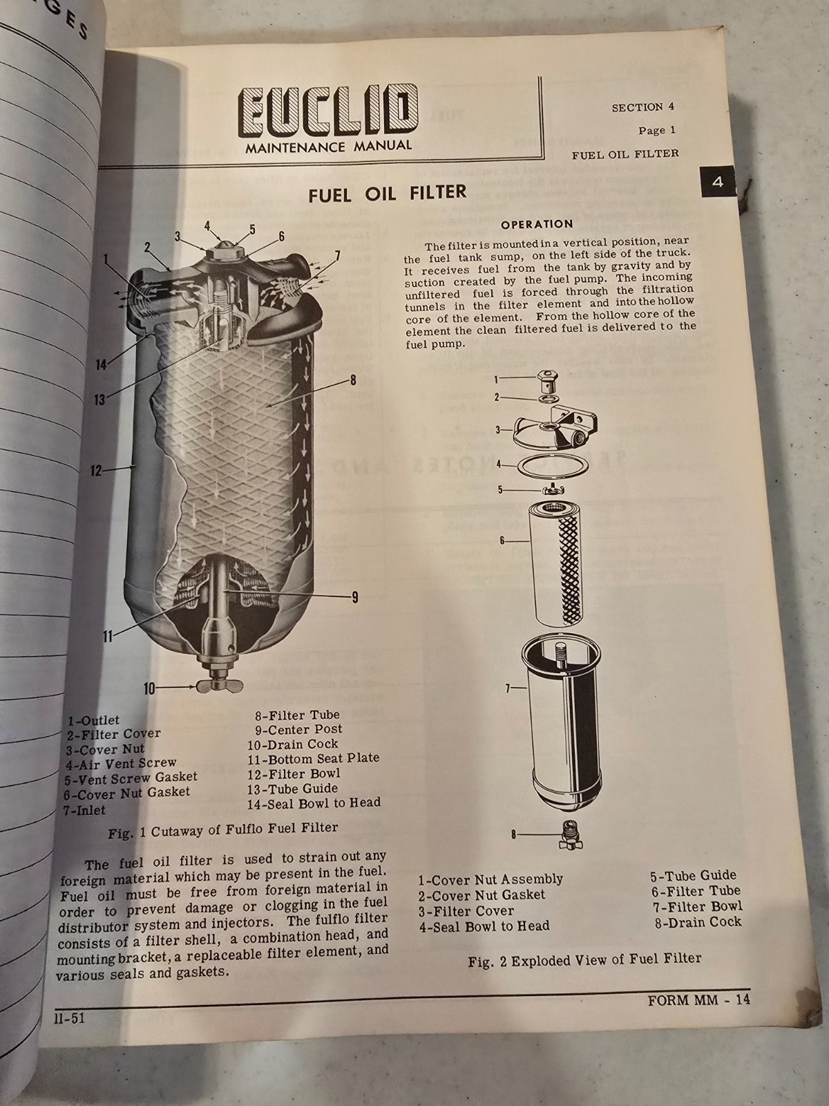 1954 Euclid Maintenance Manual Model (FDT) 1-77 Used W/Euclid 12 yd Scraper