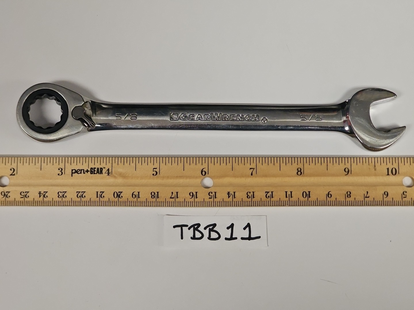 GearWrench 5/8″ Ratcheting Chrome Combination Wrench 12 Point Code M