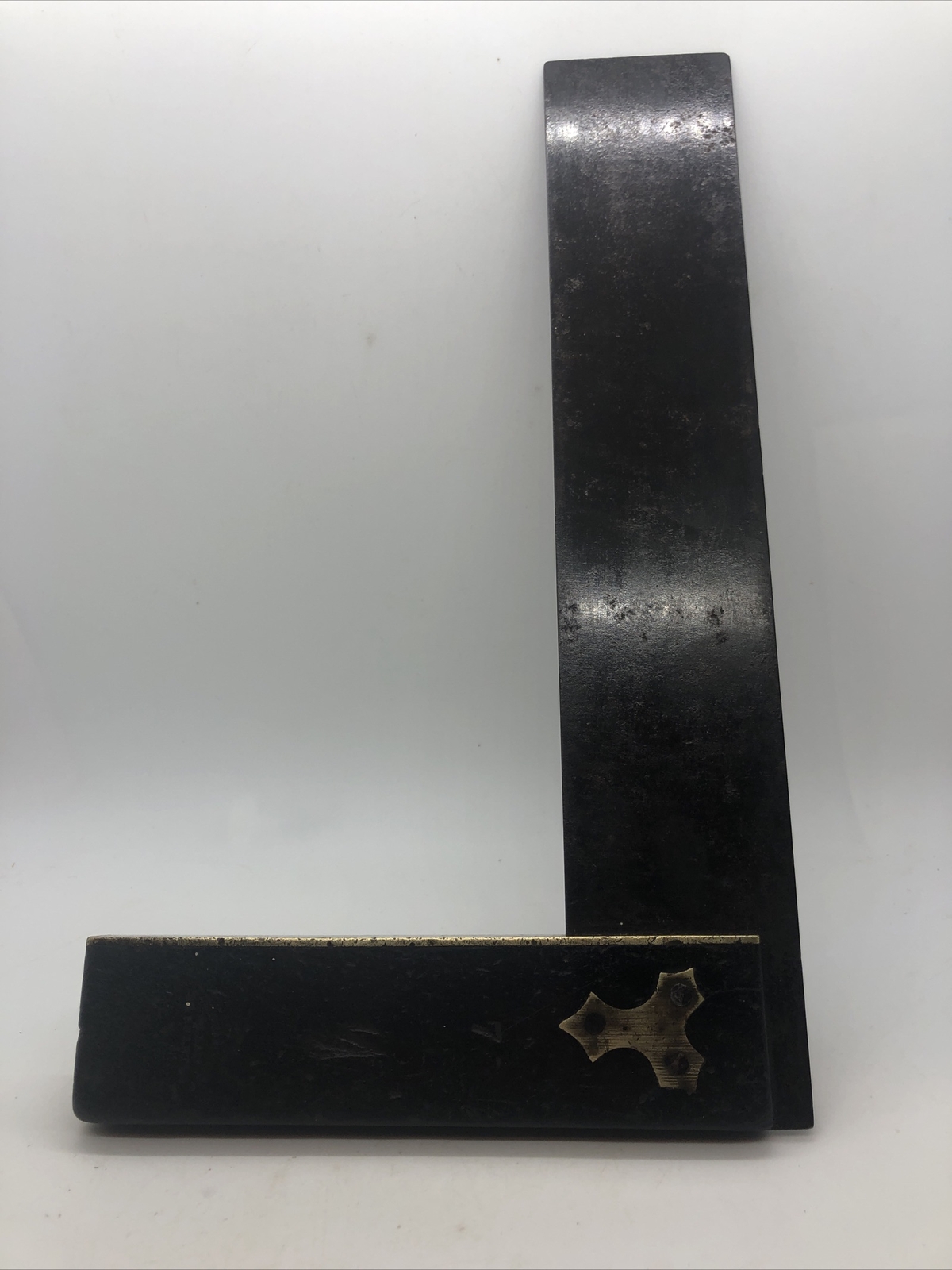 Antique Disston & Morss Try 12”Square Wood And Brass