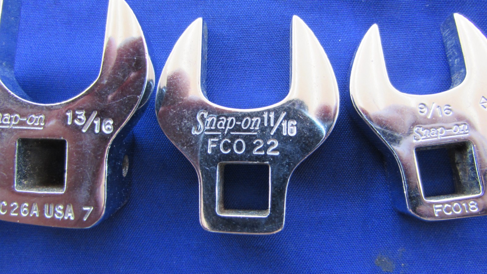 LOT OF 13 SNAP-ON TOOL 3/8 DRIVE SAE CROW’S FOOT UP TO 1-1/2″