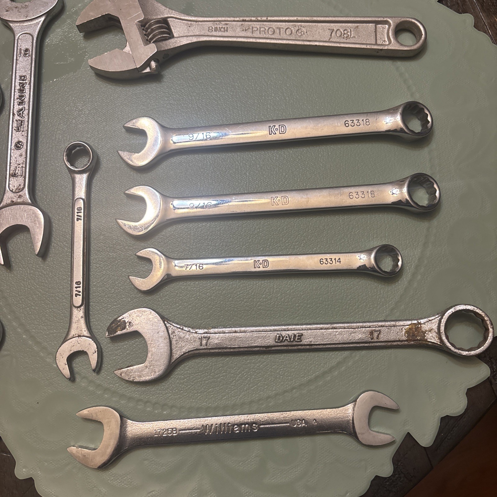 Vtg 10 Piece Mixed Lot Tool Wrench Mercedes Matador K D Chrome Proto Daie USA