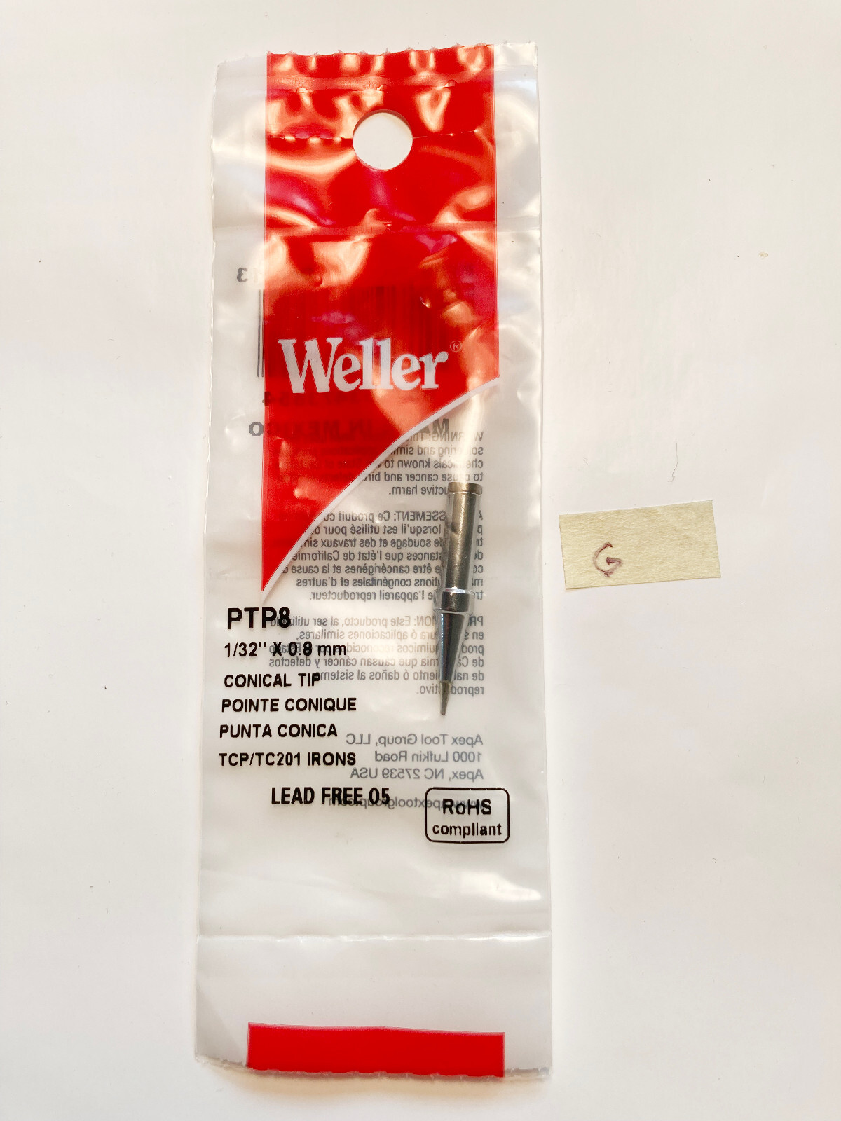 Weller PTP8 – Soldering Tip – 1/32″ x .8mm