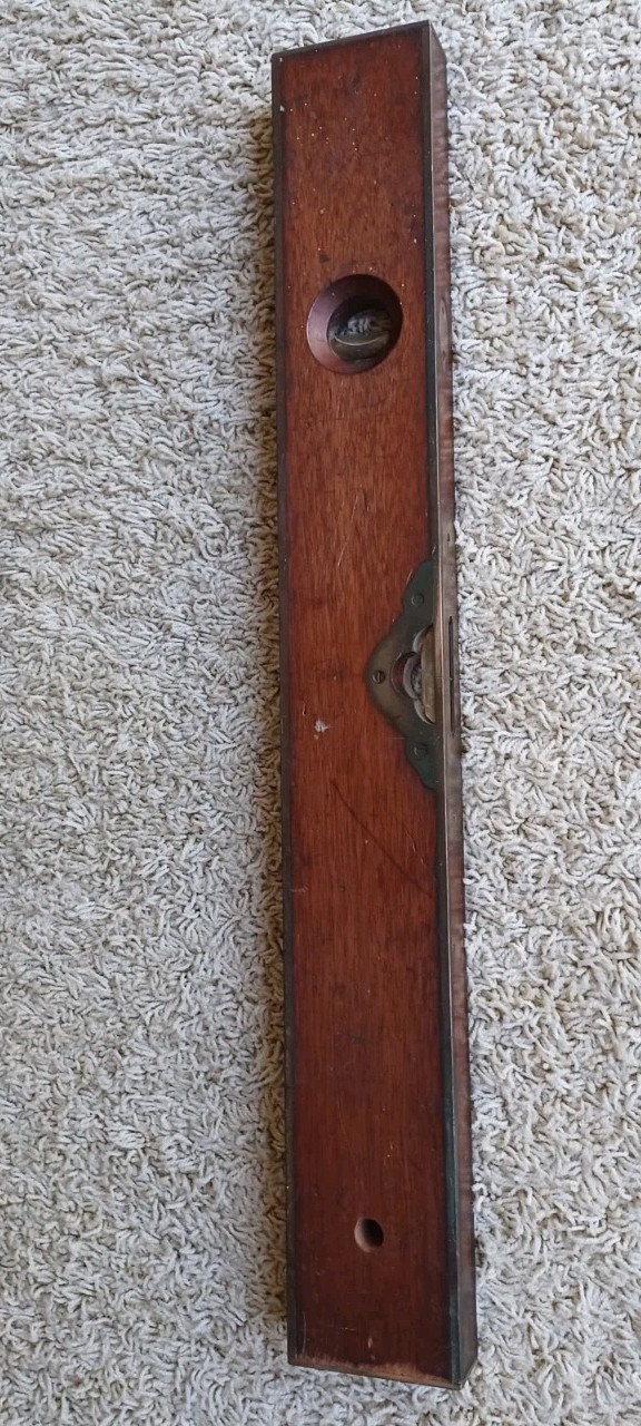 Stratton Bros. No. 1 Brass Bound Rosewood Level 24″ circa 1888, PLUS 2 Stanleys!