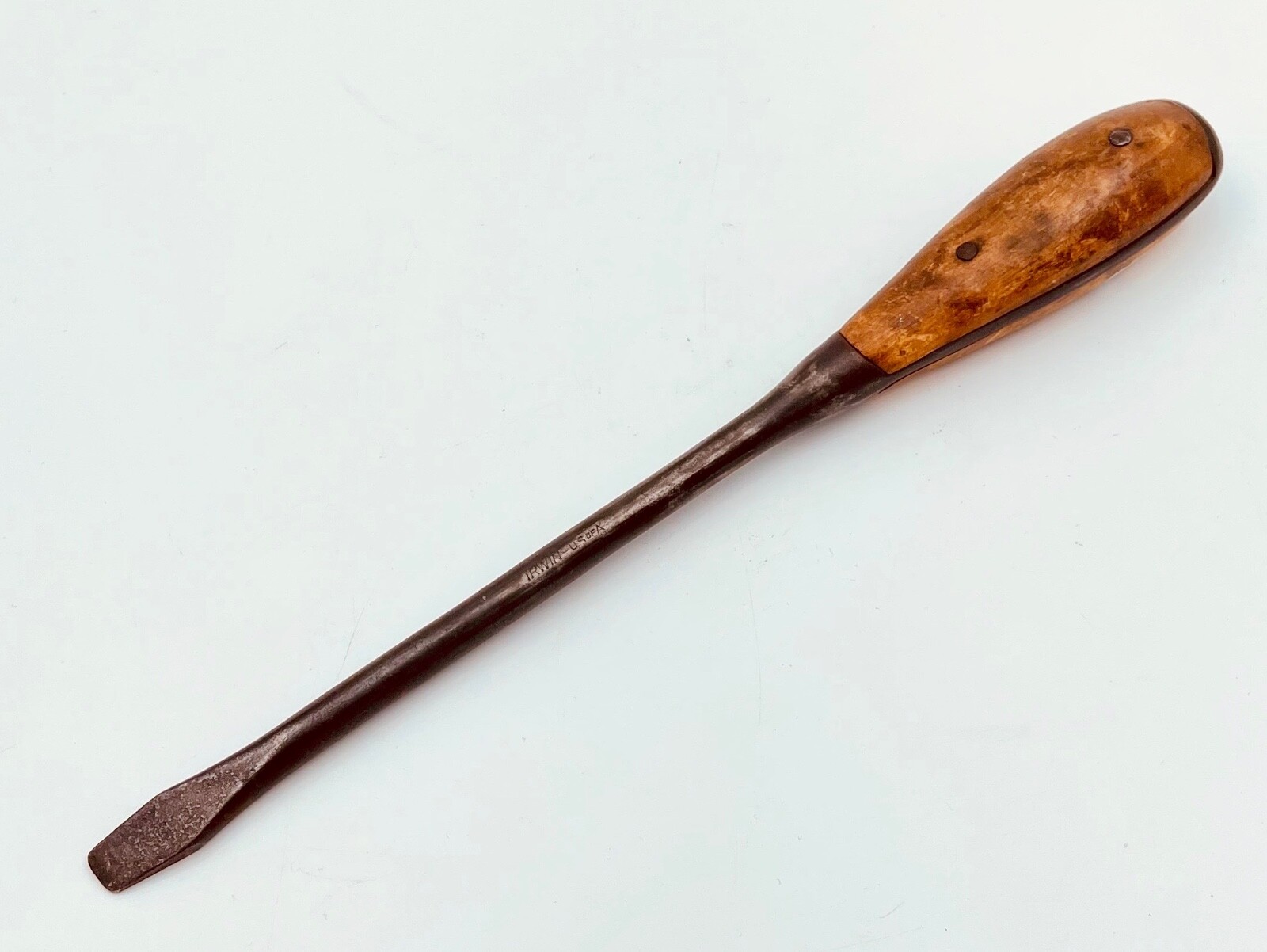 Vintage Irwin Wood Grip Perfect Handle Screwdriver 13 in long 1/2″ TIP