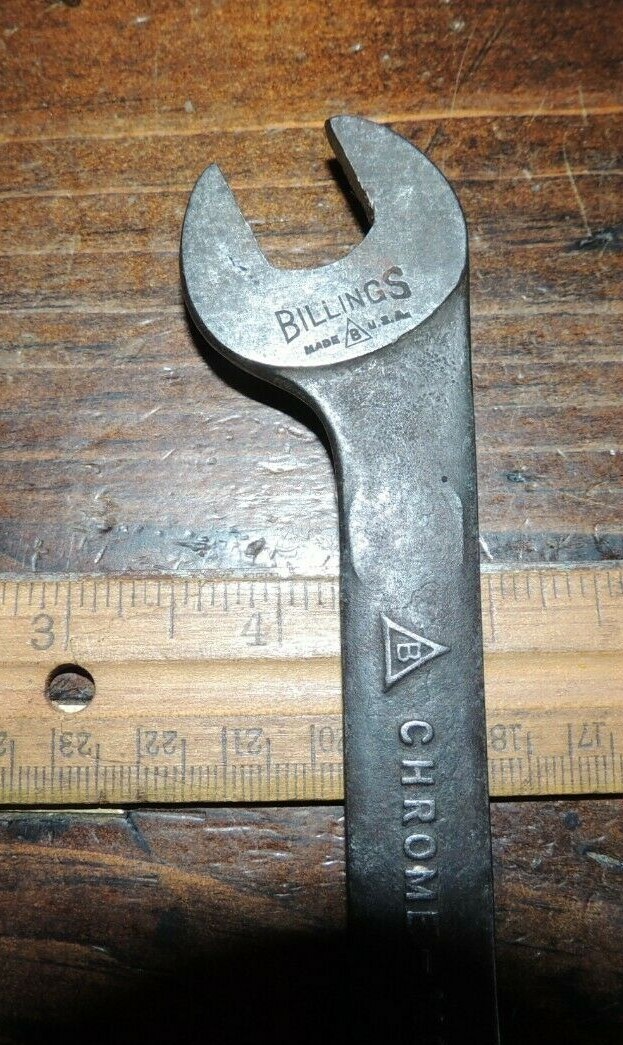 EARLY No 3004 BILLINGS TAPPET WRENCH 1/4 NUT 5/16 CAP 5/16 SAE X 3/8 CAP 3/8 SAE