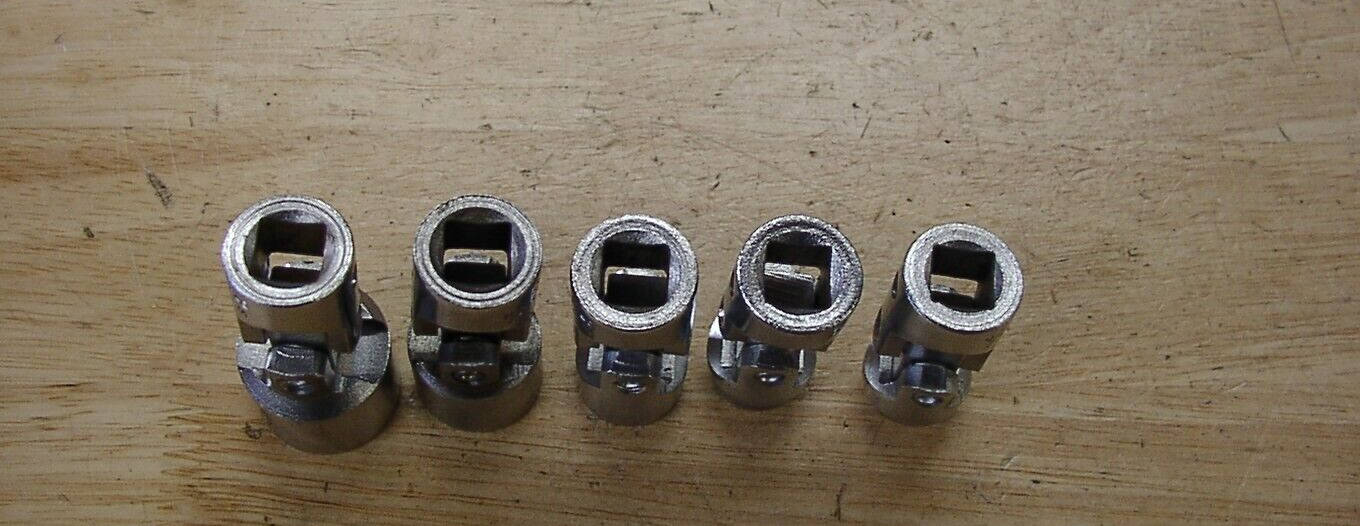 5 Vntg Wright 3/8″ Dr. Universal Wobbler Sockets,3/4″,5/8″,1/2″,7/16″,3/8″,EXC
