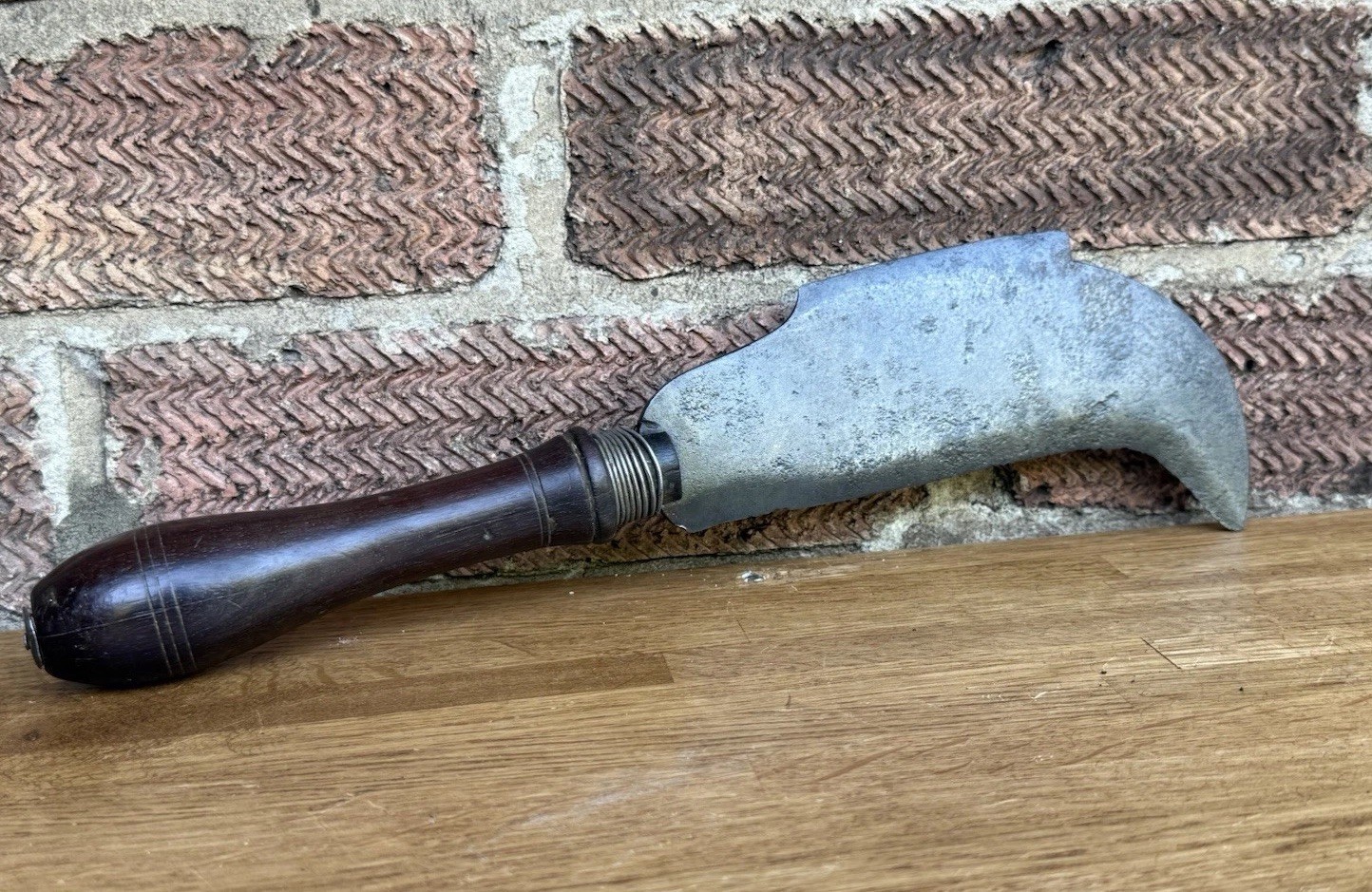 Vintage Scarce Small 6.5” I&H Sorby Billhook Ebony Handle Slasher Garden Tool
