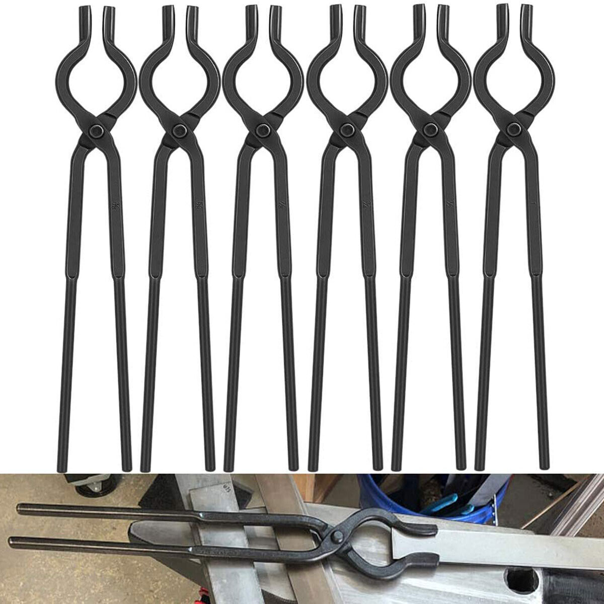 V-Bit Bolt Knife Making Blacksmith Tongs Set Bladesmith Tools Anvil Vise Forge