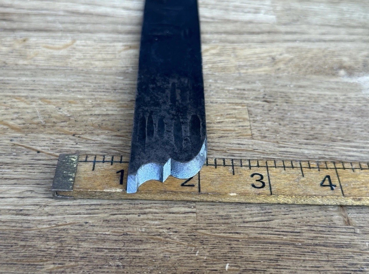 Antique French 1 1/8” Cove & Ovolo Wooden Moulding Plane Complex Vintage Tool