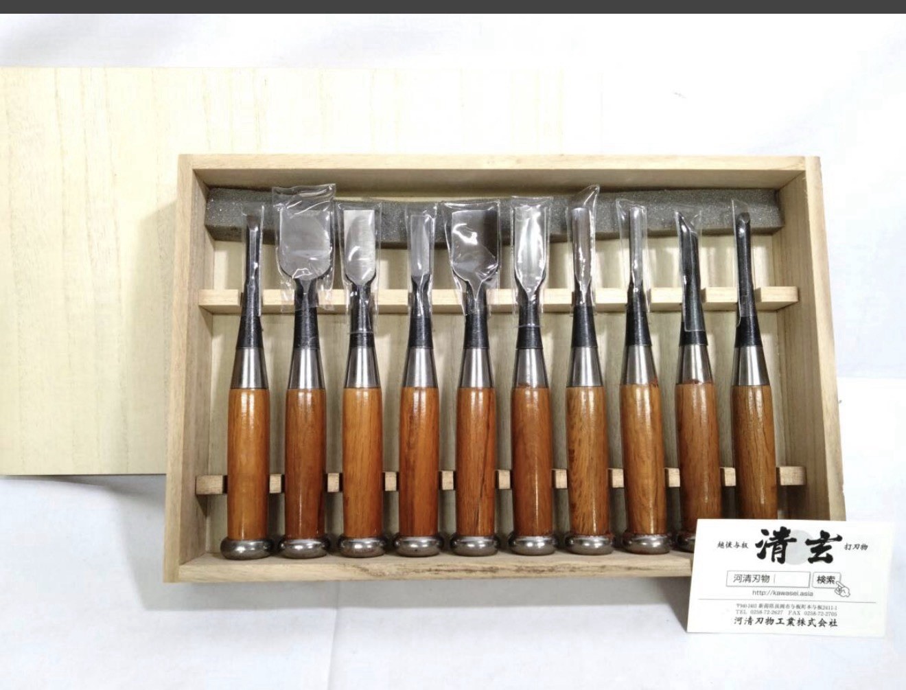 Japanese Chisel Nomi Carpenter Tool Set of 10 Hand Tool wood working Mint