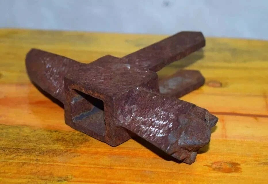 Vintage Hand Forged Carbon Steel Axe Head Rock Hammer