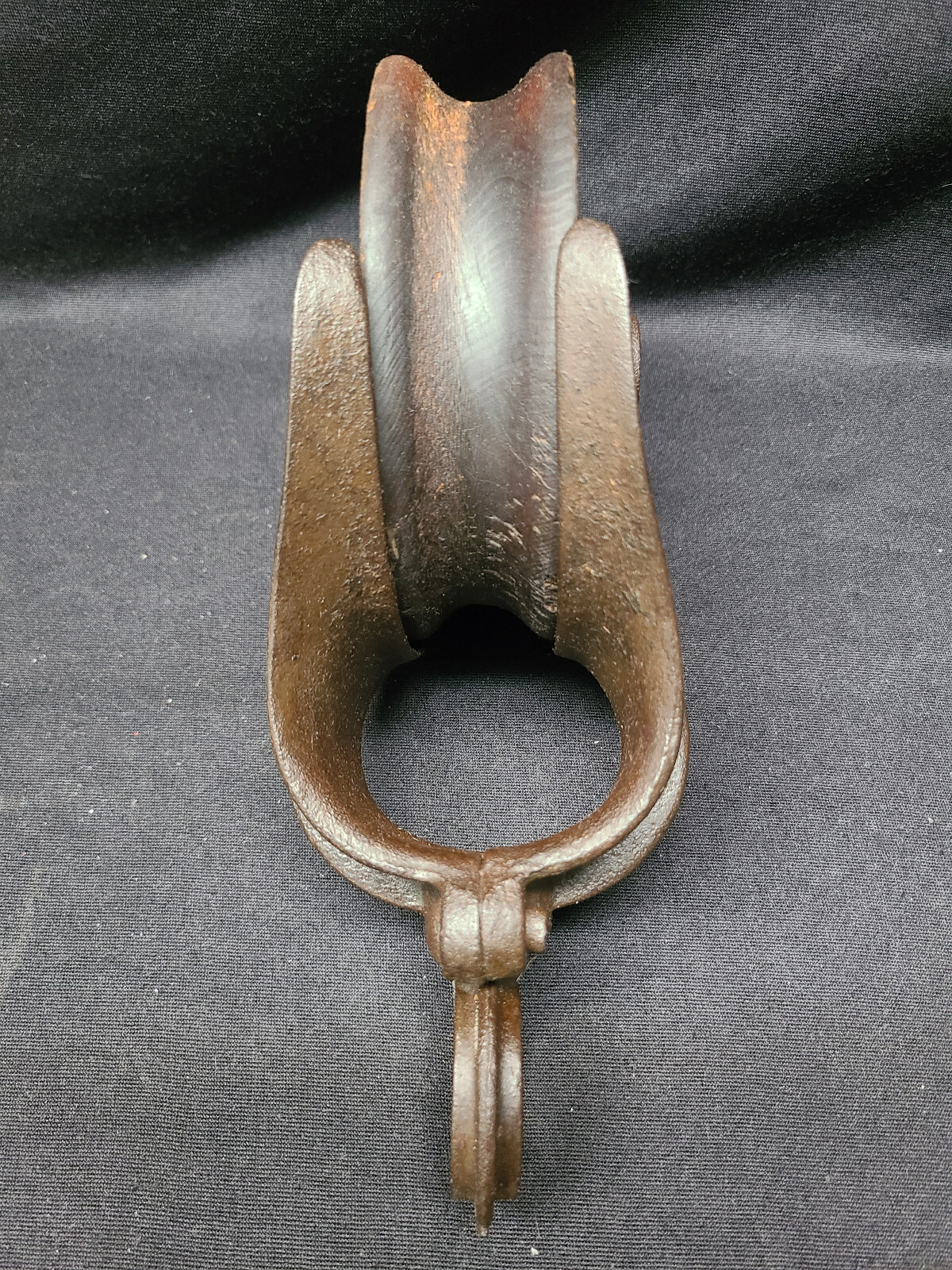 Vintage Myers O.K. Cast Iron and Wood Wheel Hay Pulley
