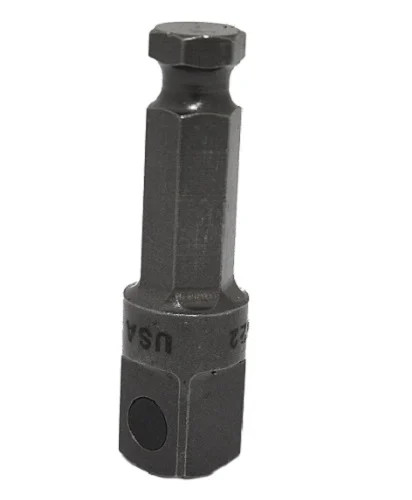 1/2Inch Drive Power Adaptor – 7/16Inch Hex Male x 1/2Inch Square w/Pin Lock