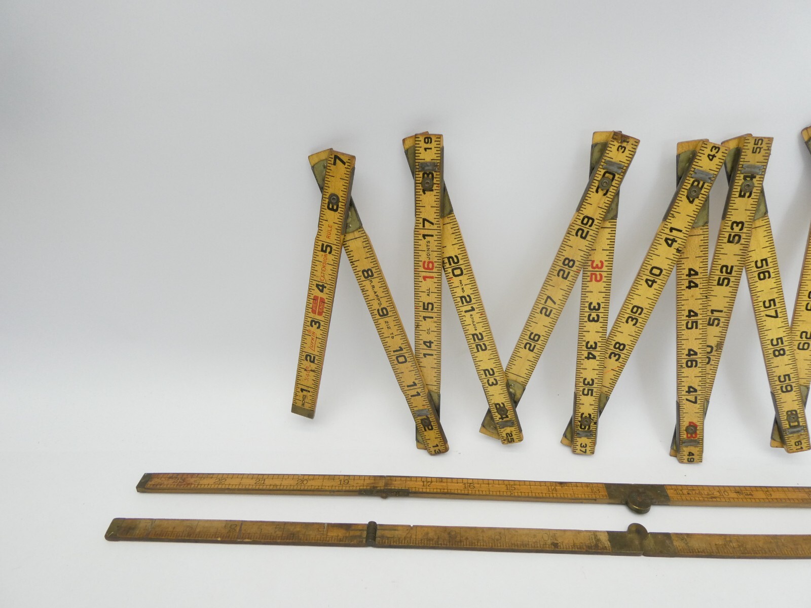 Mixed Lot of Folding Rules Rulers Lufkin X46 72” Stanley 10 No. 84 Unbranded