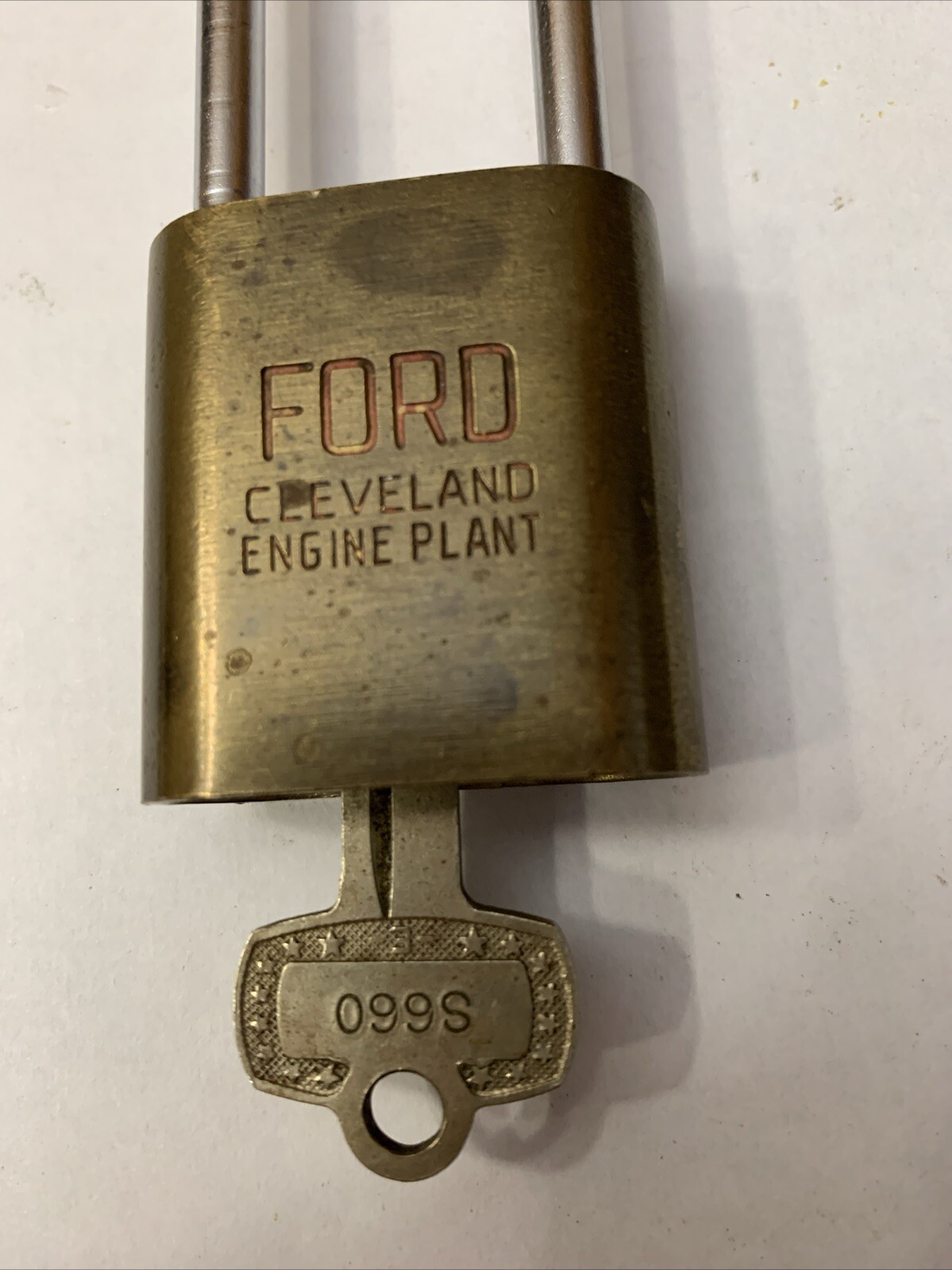 Rare Ford Cleveland Engine Plant BEST Padlock WORKS With Original Key