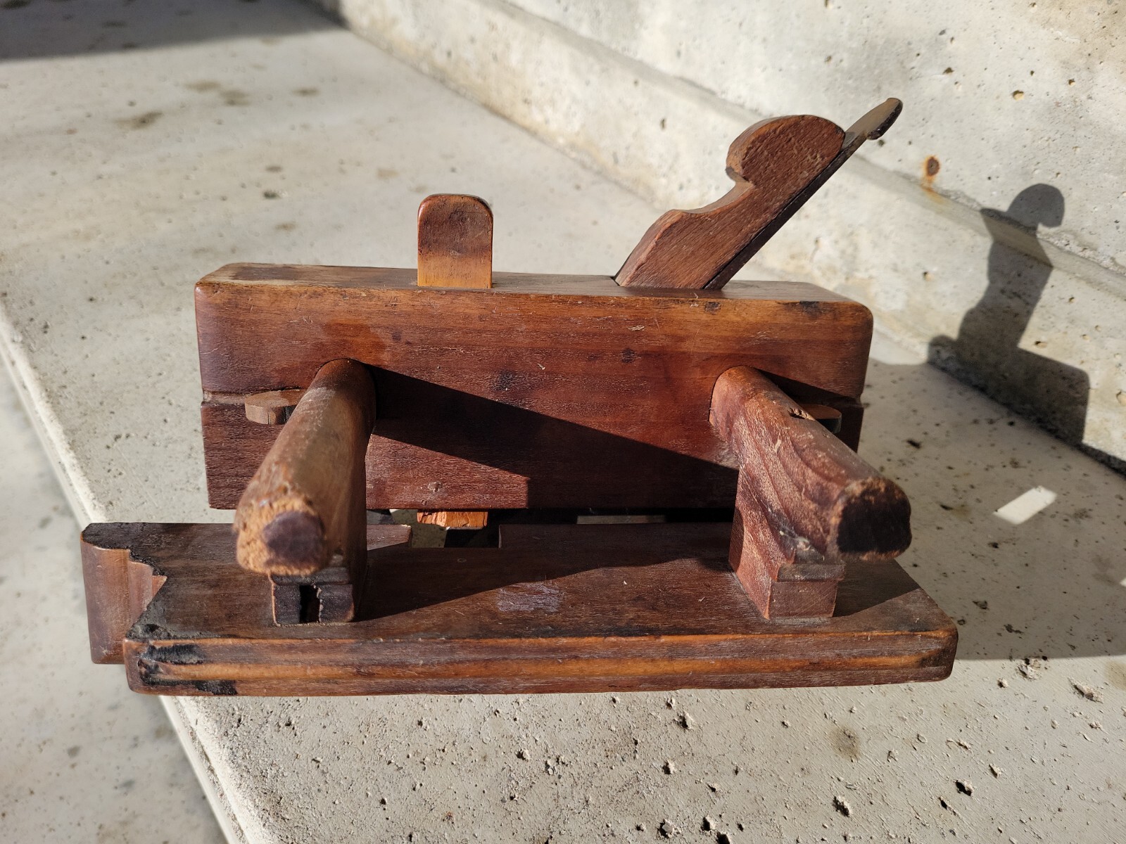 Antique Casey Kitcheel Co Wood Plow Plough Plane Vintage Woodworking Primitive