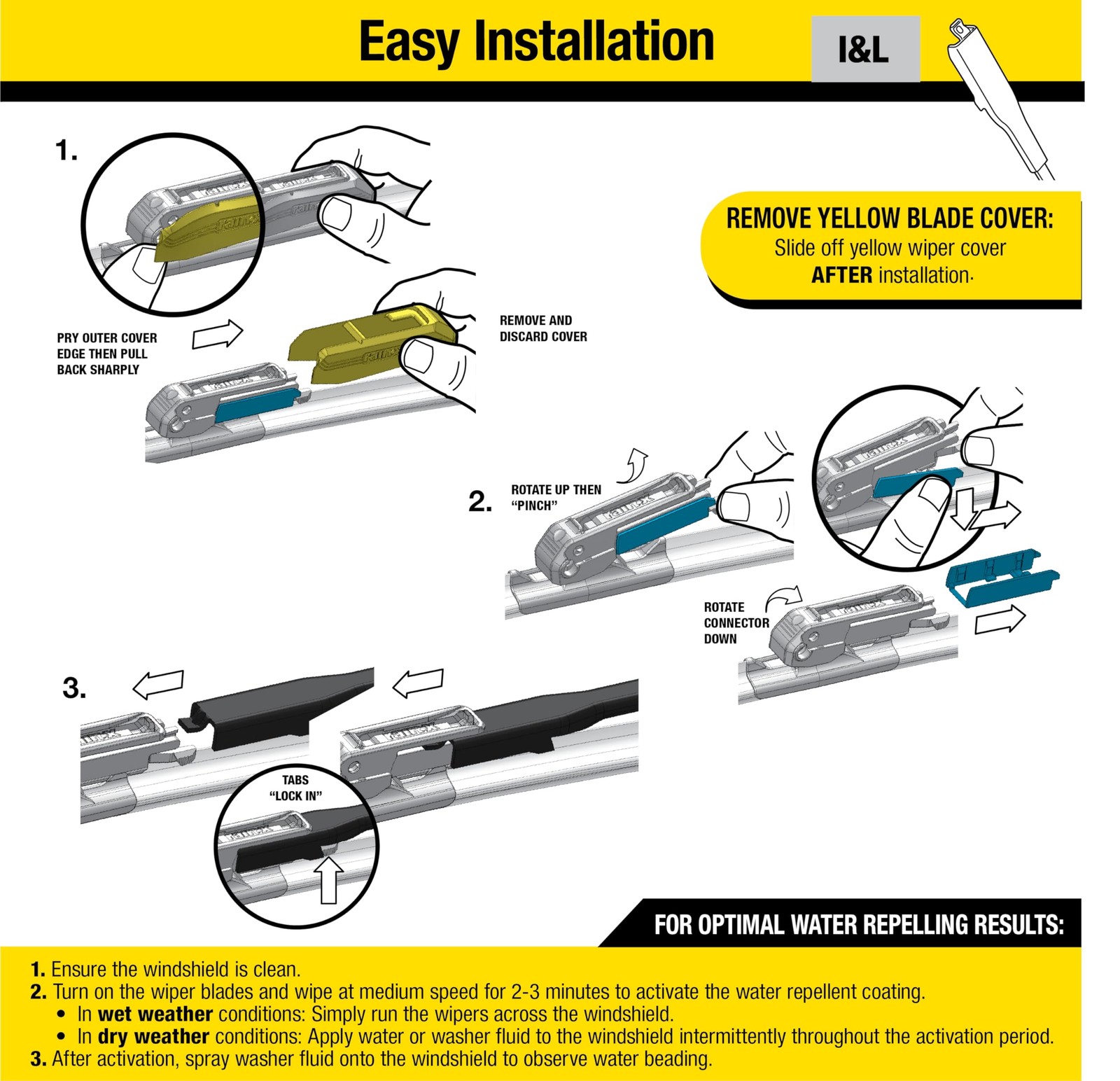 Rain-X 5079280-2 Latitude 2-In-1 Water Repellent Wiper Blades, 24 Inch