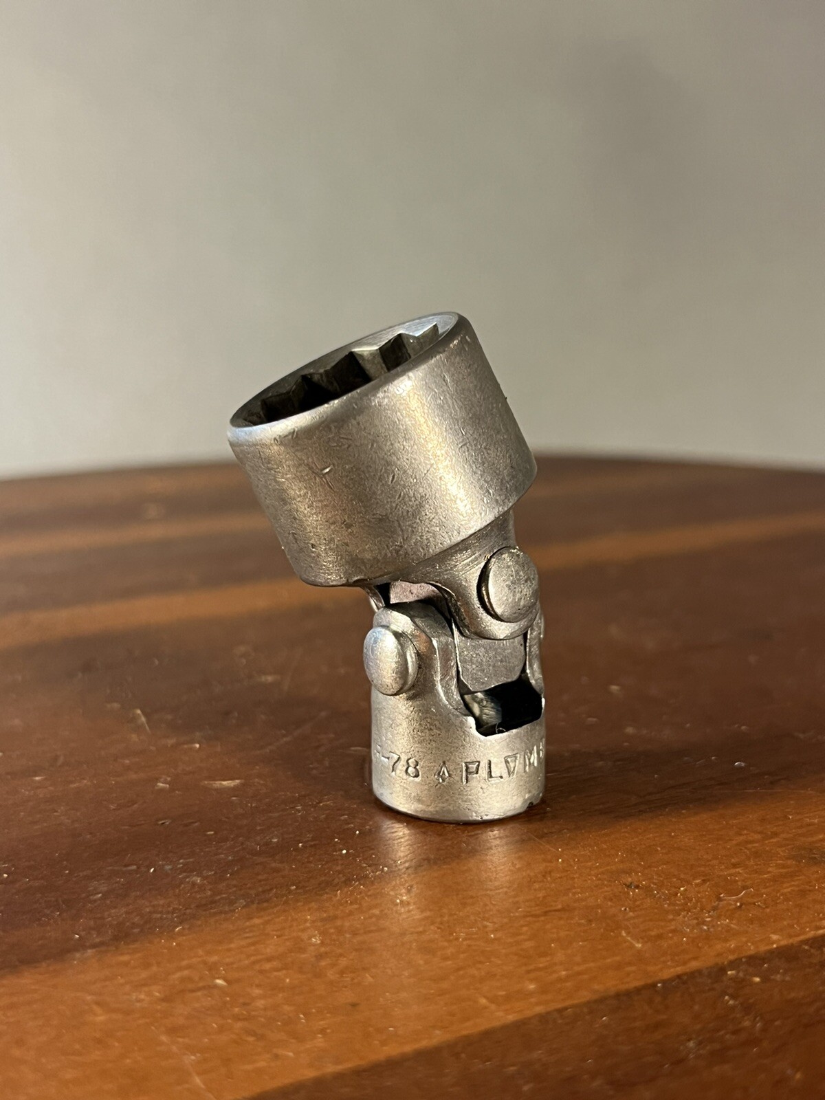 Vintage USA Plomb PLVMB WF78 3/8″ Drive 12pt 3/4″ Flex Swivel Socket.War Finish