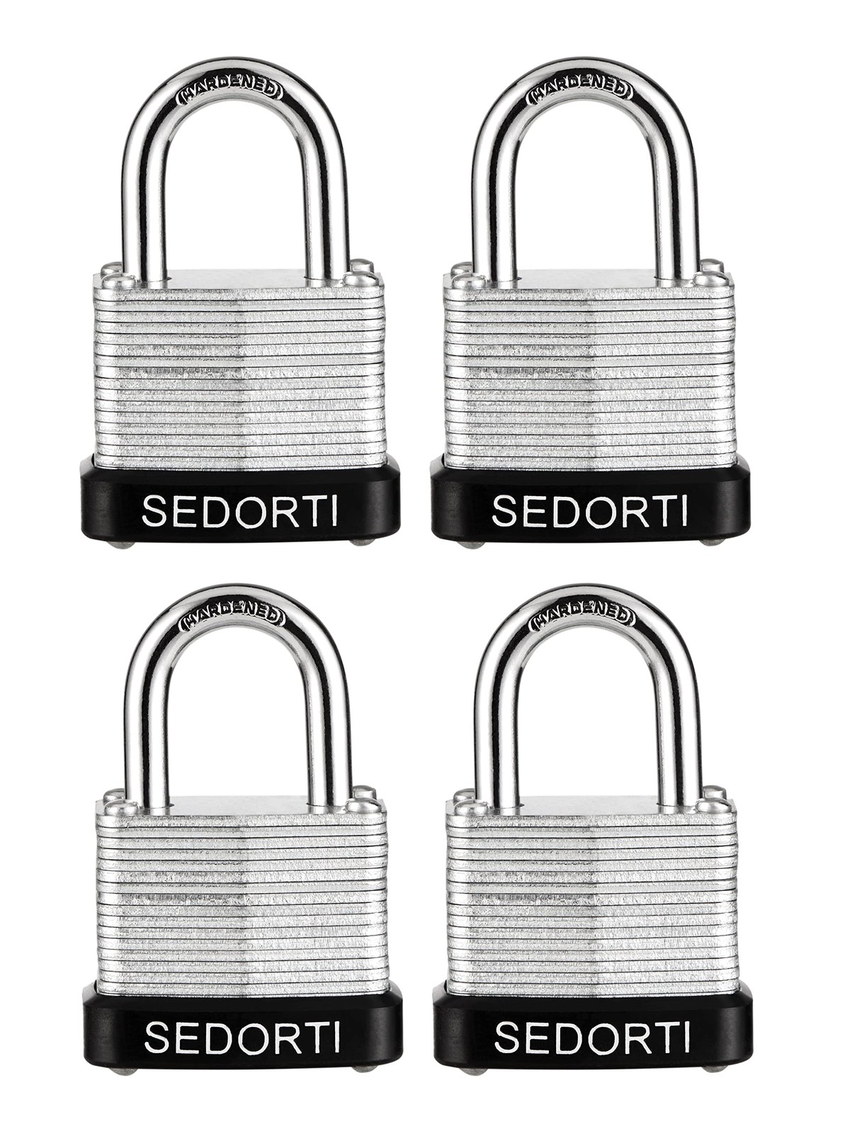 Laminated Steel Padlock Set, 1-1/4″ Wide Body, Small Heavy Duty Locker Lock, …