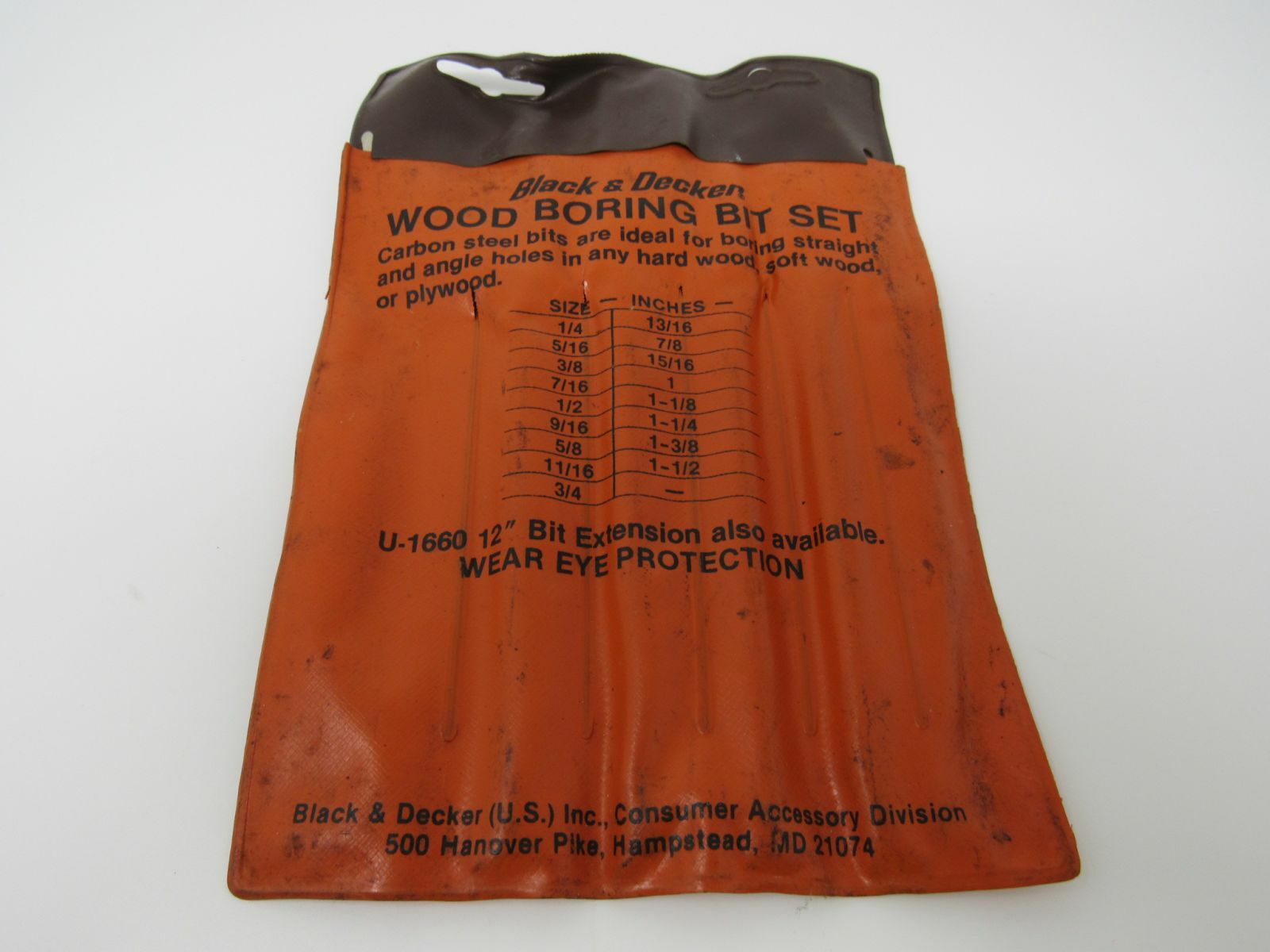 Black & Decker Wood Boring Drill Bits Set of 4 U-1670 Vintage