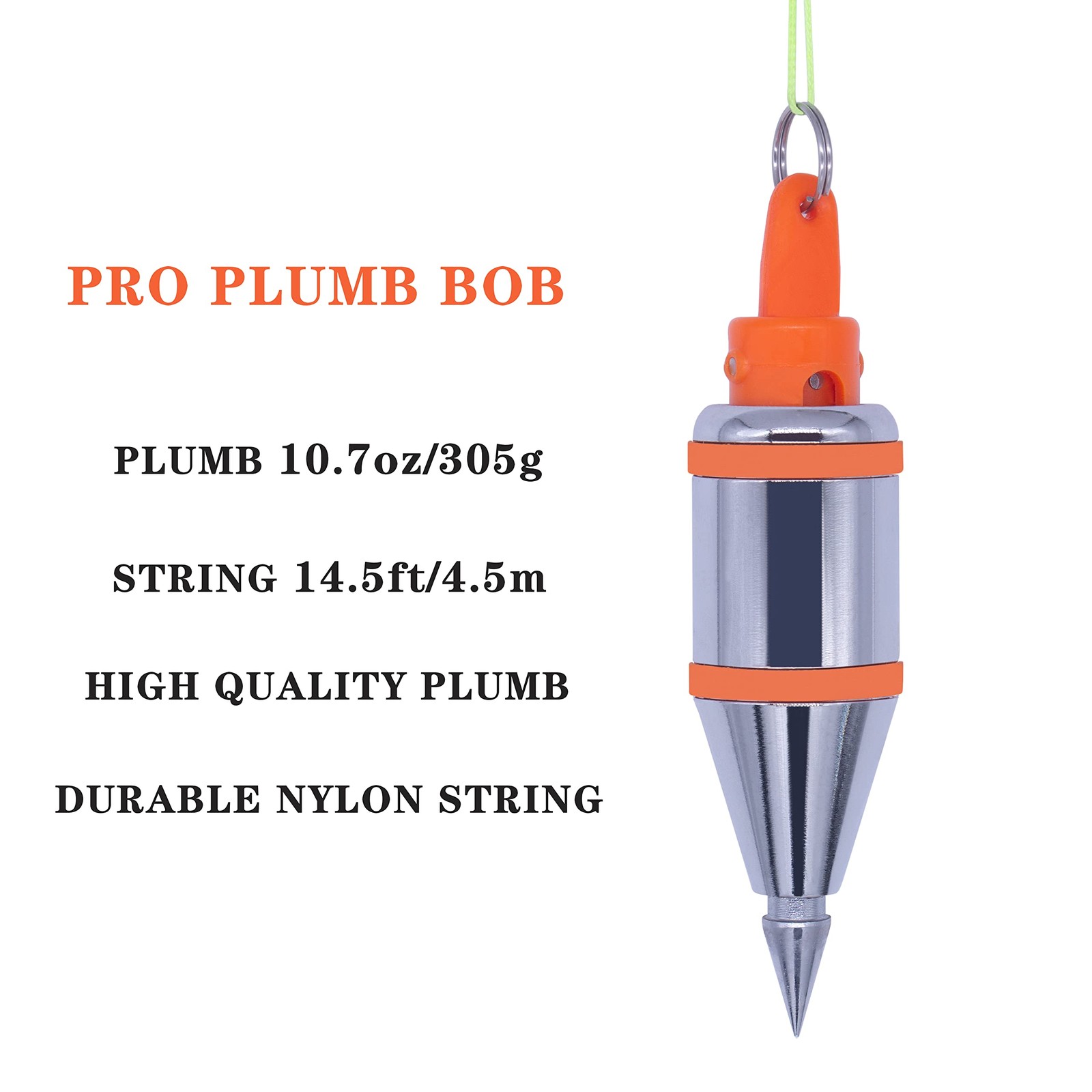 Plumb Bob Magnetic Plumb Rite W/ 14.5′ String Sharpener 2 Pencils Line Reel