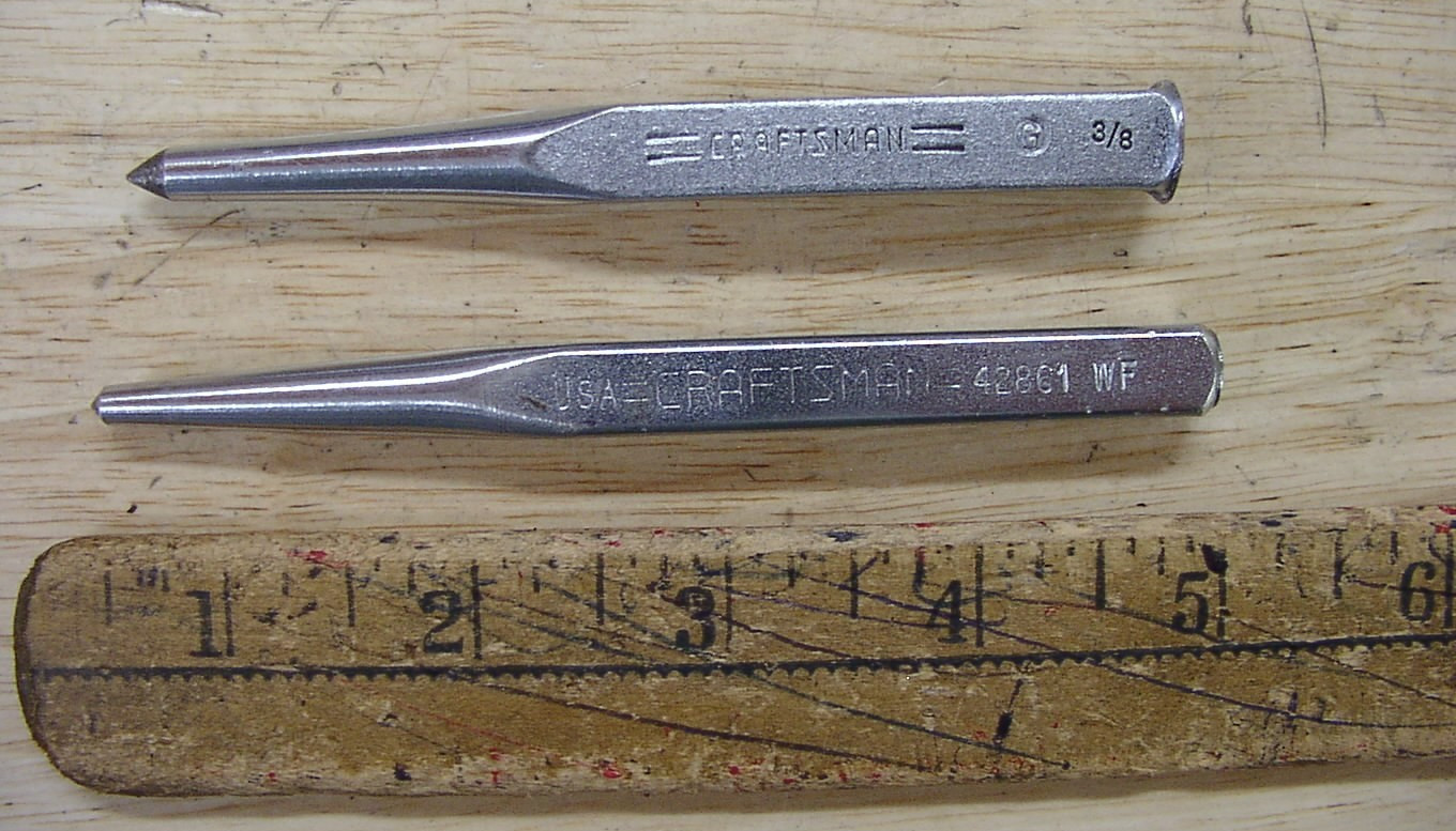 5 Vntg Craftsman Punches,Incl {3} Pin Punches & {2} Center Punches,Good-VGC,L@@K