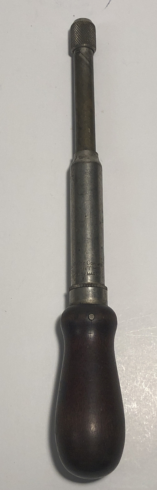 Vintage Goodell Pratt Company Push Drill w/ Wood Handle Tool Smiths Made in USA