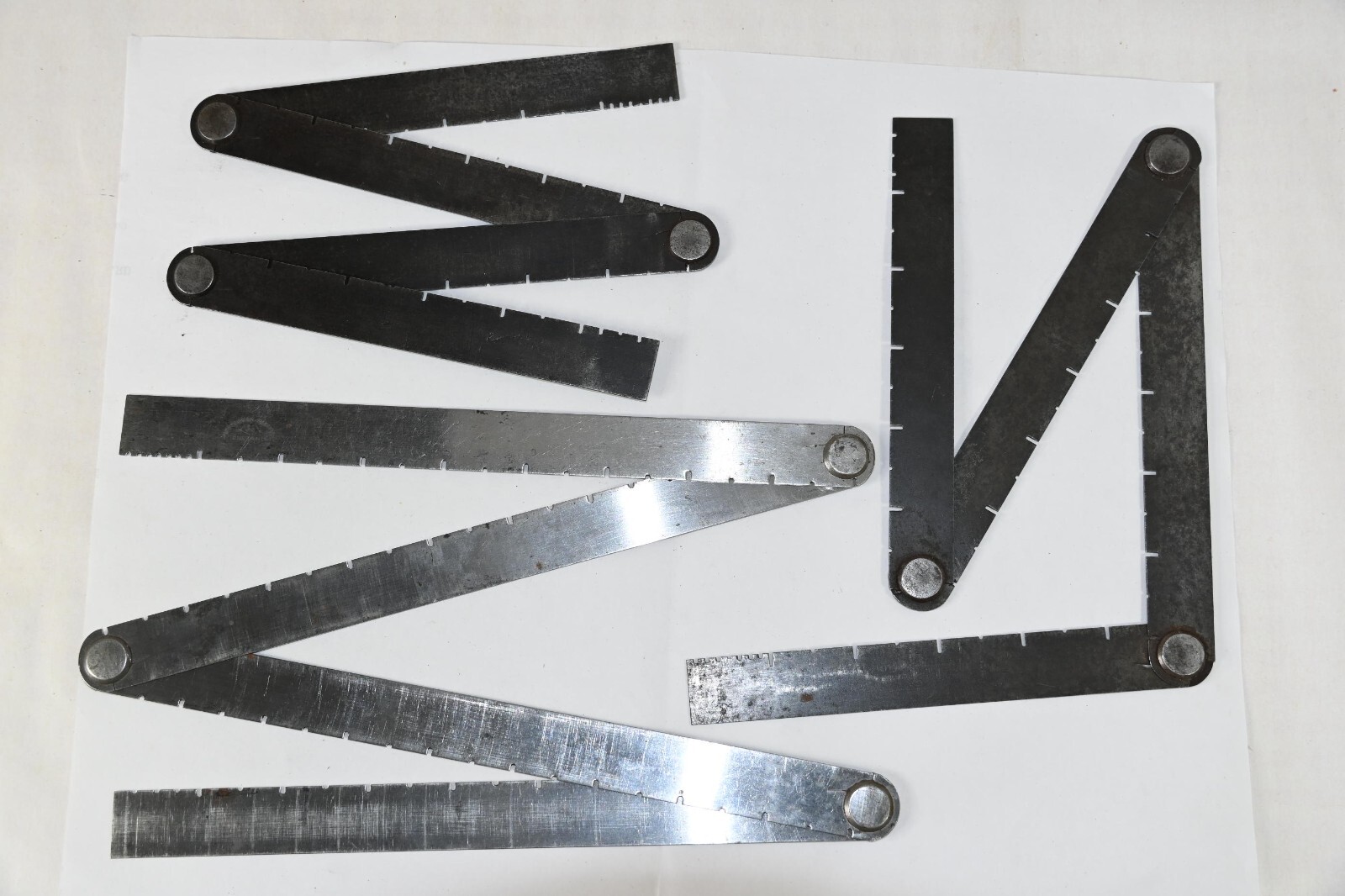 Set 3 Vintage Chesterman Marking Out Rulers Inch and Half Inch Engineering
