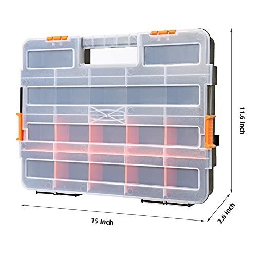 Tool Box Organizers, Interlocking Black Small Parts Organizer for Fasteners,