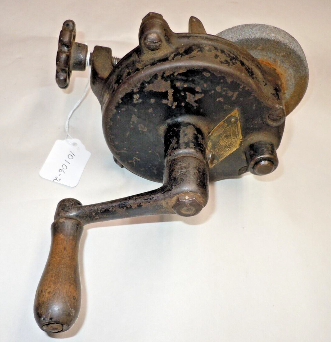LUTHER No.14, DIMO GRIT Vtg. Hand Crank Sharpening Grinder, Milwaukee, USA