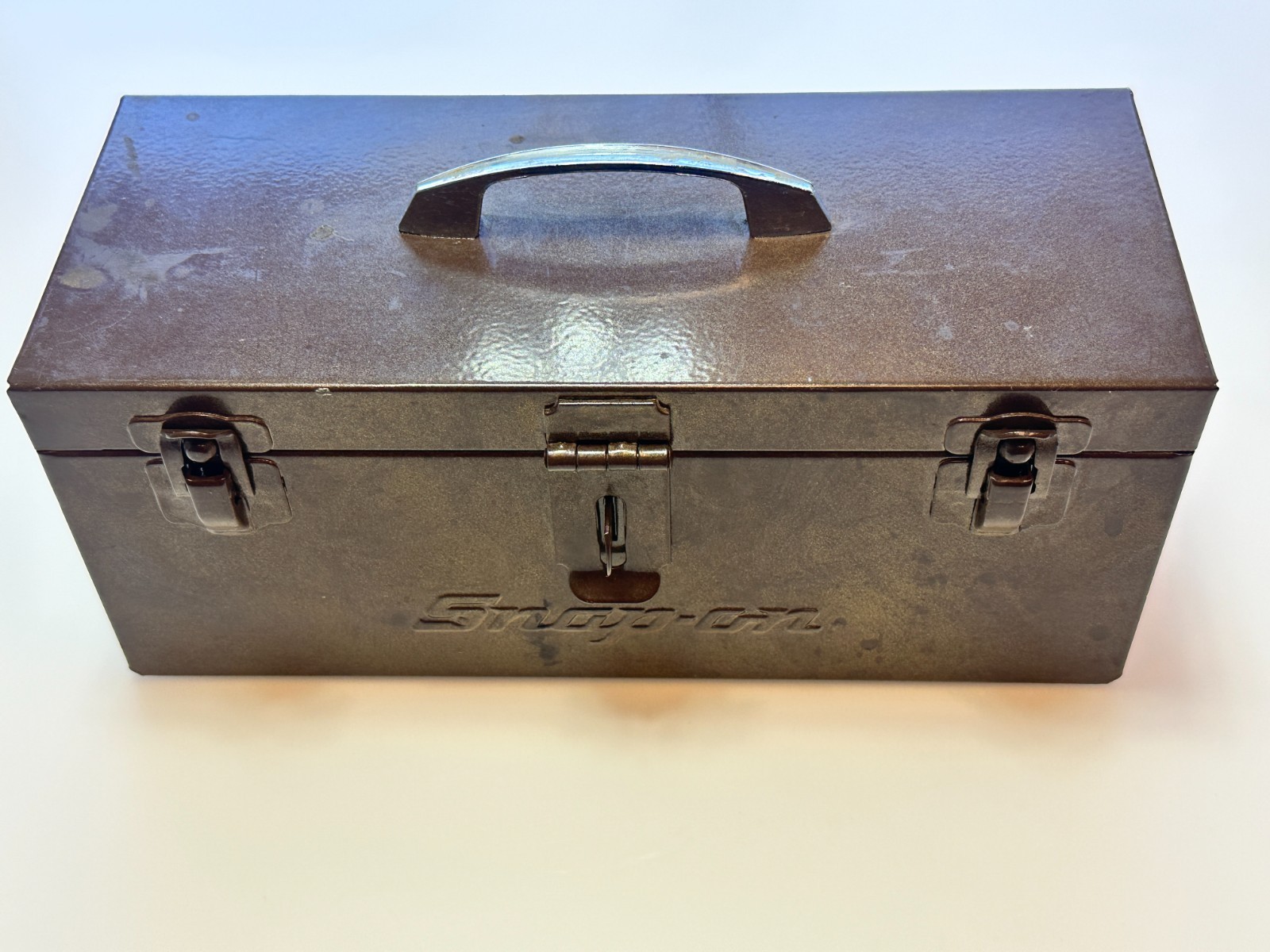 Snap-On Tools DARK BROWN / BRONZE Vintage Mini Tool Box w/ Removable Tray