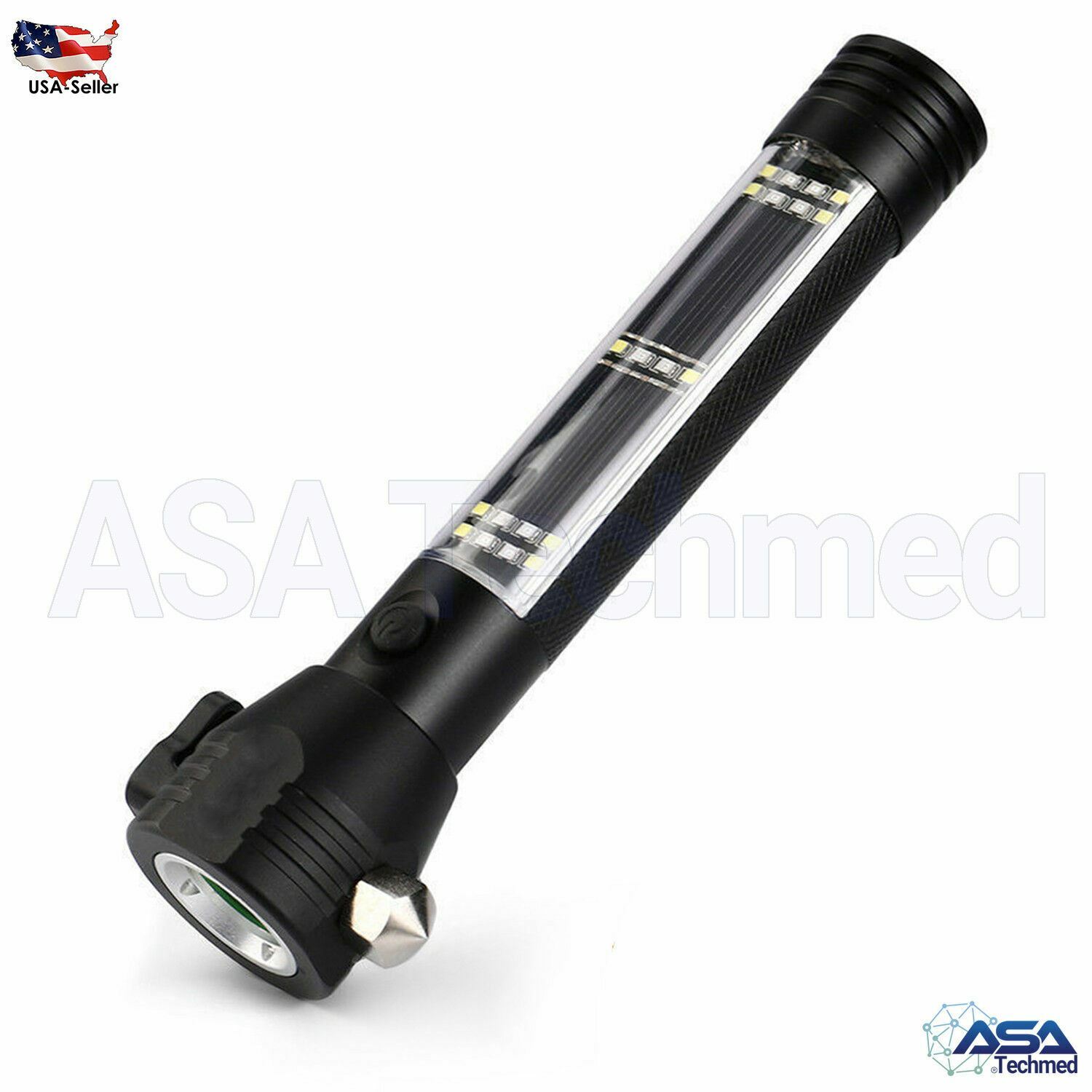 Roadside Rescue 9-IN-1 Multi-Function Solar Powered Flashlight / Survival Tool