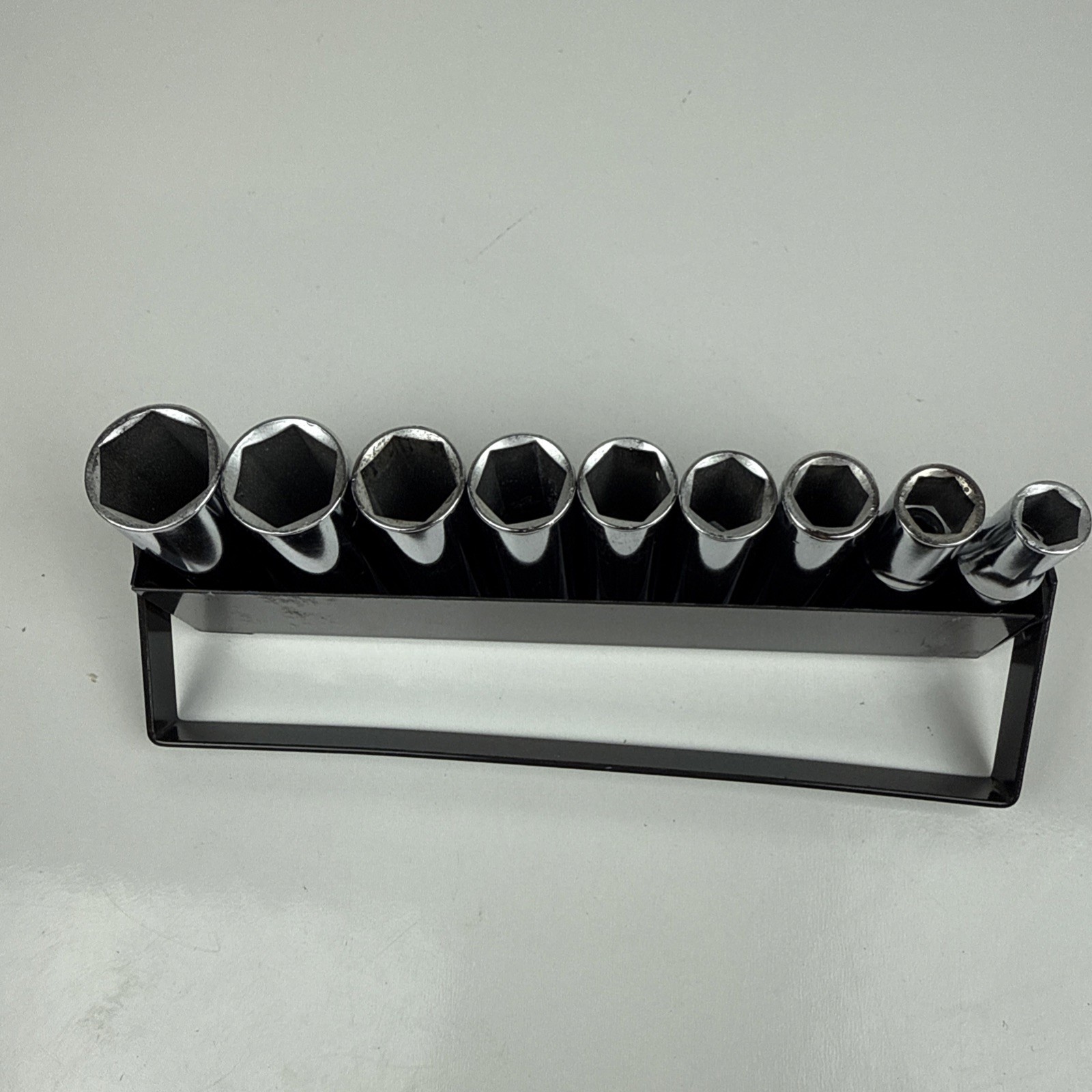 Vintage Craftsman Metric 3/8 Inch 6Pt 10 Piece Deep Socket Set 44438 USA Made