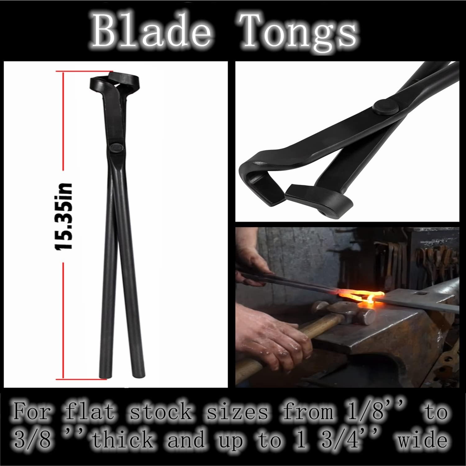 Knife Making Tongs Set Tools Blacksmith Bladesmith Tong Vise Anvil Forge 5 PCS